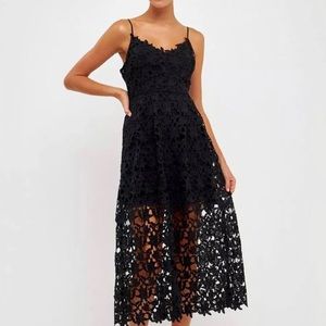 NWT ASTR The Label Black Lace Midi